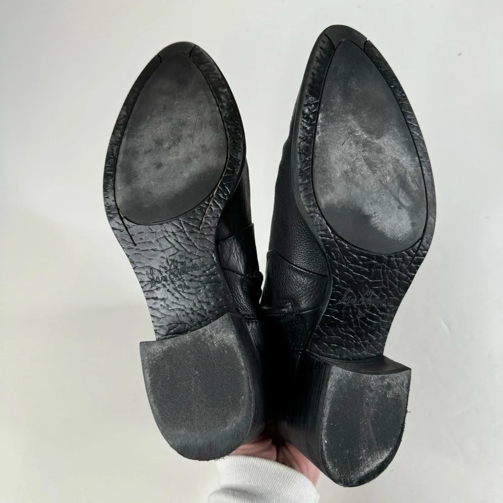 Sam Edelman Hilary Black Pebbled Leather Ankle Boots‎ Size 9.5